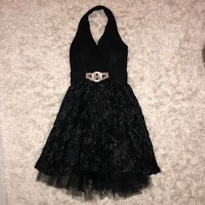 CACHET | Black Halter Dress